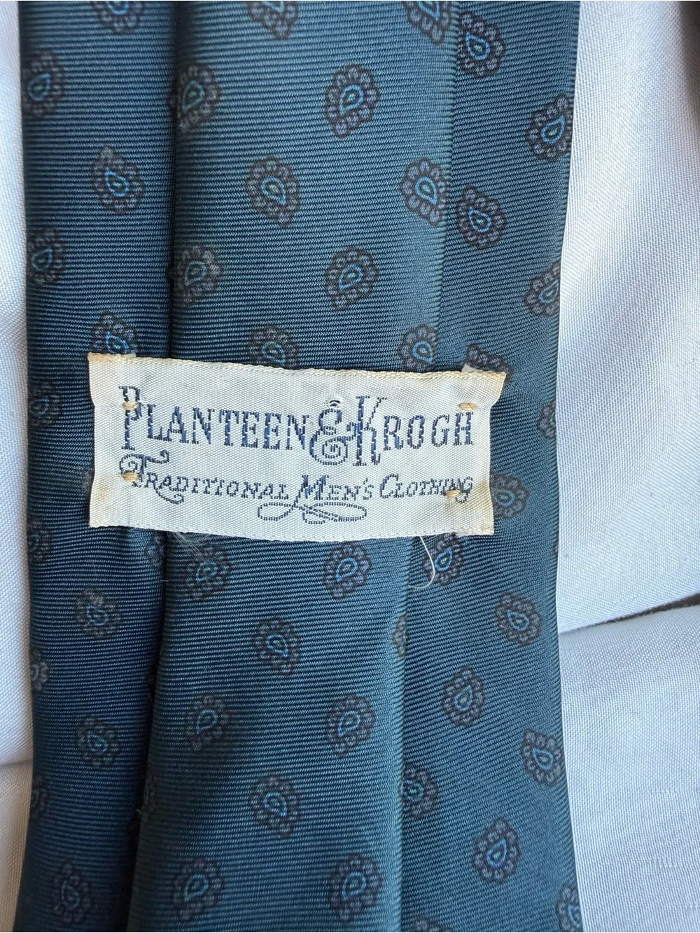 Vintage Silk Tie Navy Paisley Men's Tie Planteen & Krogh